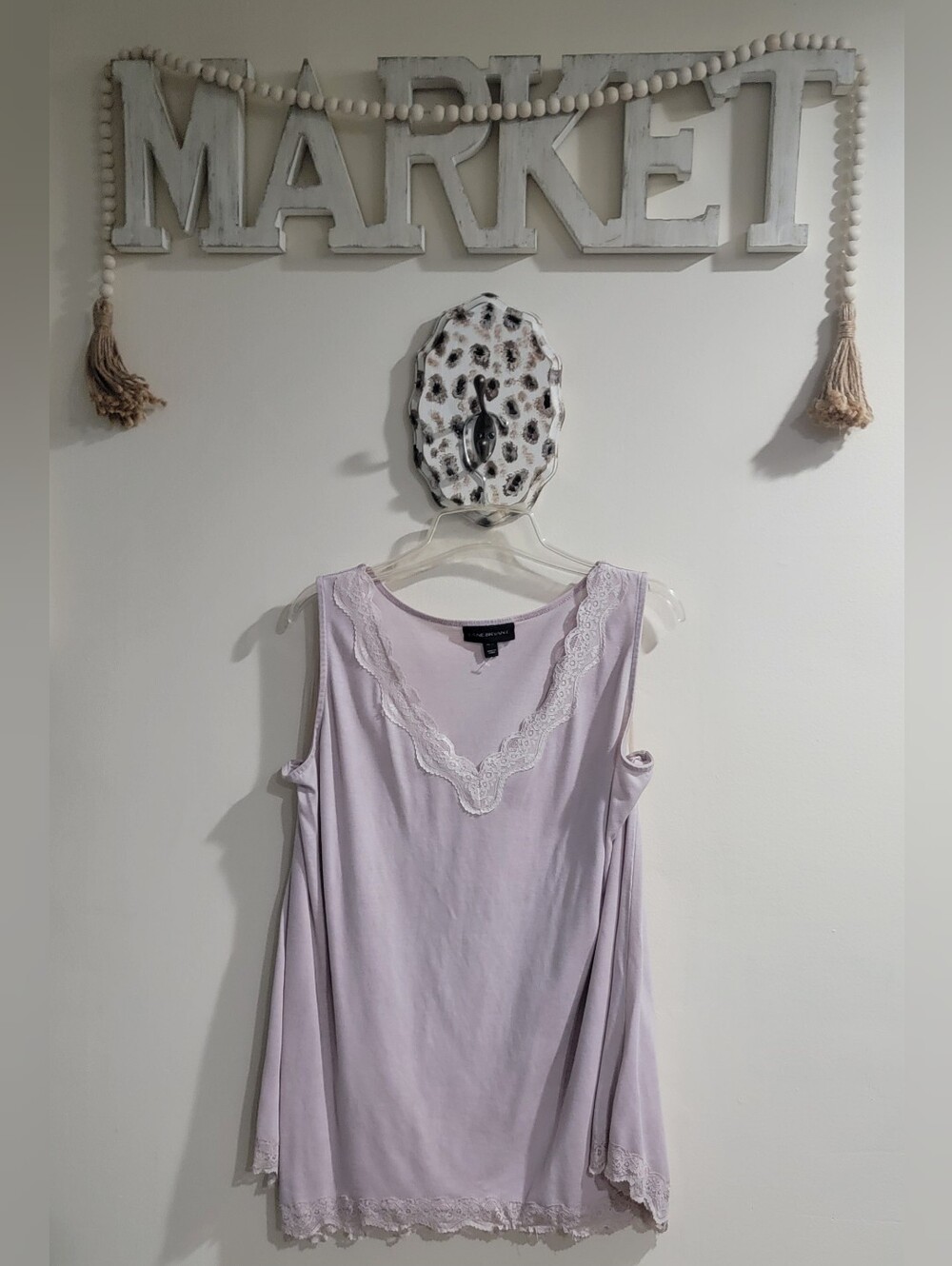 NWOT Lane Bryant Lavender Lace-Trim Tank